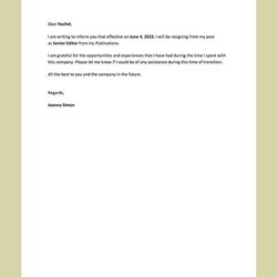 Smashing Short And Sweet Resignation Letter Sample Template