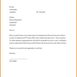 Microsoft Word Letter Of Resignation Template For Your Needs Letters Sample Format Job Bank Account Cover