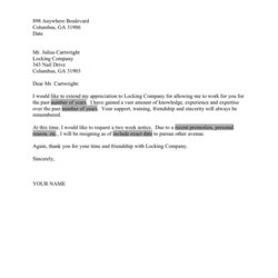 Tremendous Resignation Letter Sample In Word And Formats Notice Employee