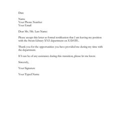 Terrific Resignation Letter Template Sample Professional Format Examples Student Company Employee Library