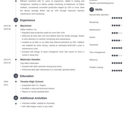 Superlative Machinist Resume Sample Guide Examples Culinary Objectives Subscribers Example Template