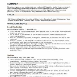 Magnificent Machinist Resume Samples Example Resumes Manual