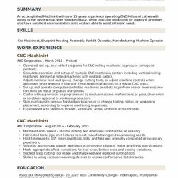 Machinist Resume Samples Example Technical College