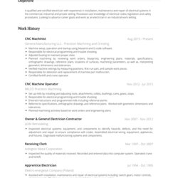 Sublime Machinist Resume Samples And Templates