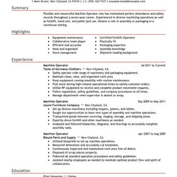 Sterling Best Machine Operator Resume Example From Professional Writing Examples Sample Production Cover