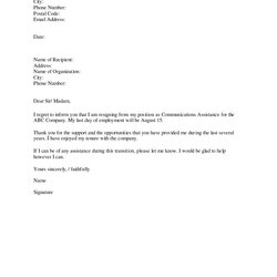 Supreme Resignation Letter Template Sample Format Templates Example Different
