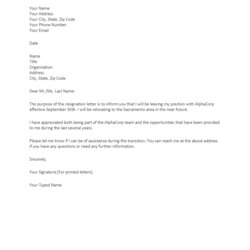 Excellent Letter Of Resignation Free Printable Documents Sample Template Samples Letters Job Professional