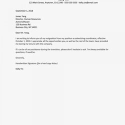Admirable Template For Resignation Letter Draft Outstanding Definition Unusual Example