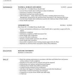 Magnificent Resume Skills Certified Home Health Aide