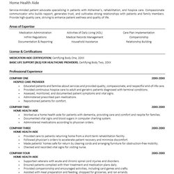 Tremendous Home Health Aide Resume Monster