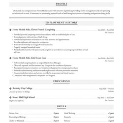 Admirable Home Health Aide Resume Examples Writing Tips Free Guide