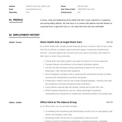 Home Health Aide Resume Sample Writing Guide Samples