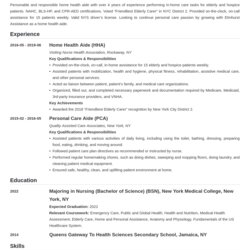 Exceptional Resume Skills Home Health Aide Example Template