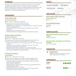 High Quality Home Health Aide Resume Examples Guide For