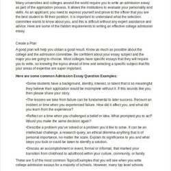 Outstanding Sample Common Application Essay Learn From Failure College Admission Writing Format