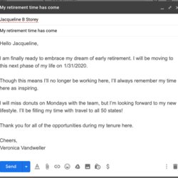 Fine Resignation Letter Template Email Builder Think Save Retire Retiring Hate Job Early Short Example