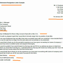 The Highest Quality Letters Of Resignation For Retirement Letter Awesome Example