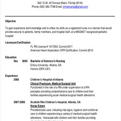 Magnificent Free Sample Rn Resume Templates In Ms Word Graduate Nurse Registered New