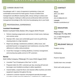 High Quality Housekeeping Resume With No Experience Genius Template