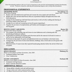 Superlative How To Write Resume For Housekeeping Job Booklet