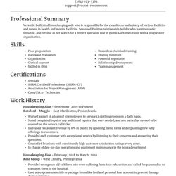 Admirable Sample Resume Hospital Housekeeping Supervisor Aide Focal Point Template