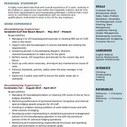 Sample Resume For Hospital Housekeeping Job