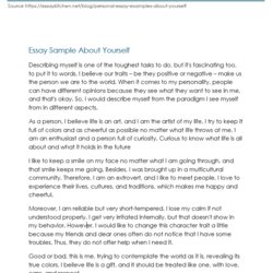 Splendid Free Short Essay Examples And Description About Yourself Sample