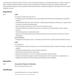 Sublime Resume Example Template Practical Nursing Licensed Skills Writing Logbook Academic
