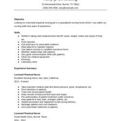Licensed Practical Nurse Resume Template Edit Fill Sign Nursing Sample Printable