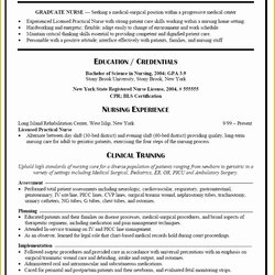 Outstanding Free Resume Templates For Nurses Of Graduate Nurse Example Rn