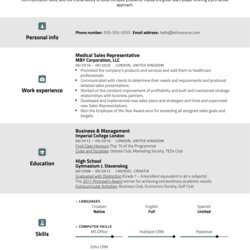 Excellent Medical Sales Representative Resume Sample Experienced Specifically Profession Writers Written