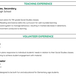 Spiffing Experience Teacher Work Example