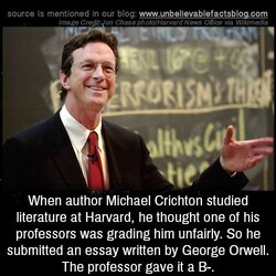 Legit When Author Michael Crichton Studied Literature At Harvard He Thought