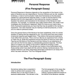 Perfect Personal Response Essay Sample How To Create Paragraph Literary