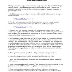 Marvelous Image Result For Writing Response Essay Format Critical Thesis Critique Paragraph