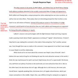 Wizard How To Write Response Paper Paragraph Draft Fleming Sample