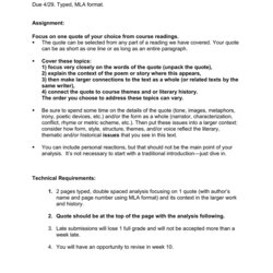 Literary Response Essay Assignment Format Literature Typed American