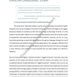 English Language Essay Year