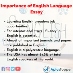 Magnificent Importance Of English Language Essay On