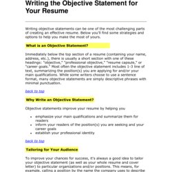 Brilliant How To Write Good Objective For Resume Alison Hand Statement