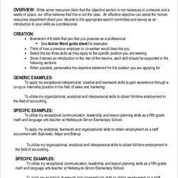 Tremendous Free Resume Objective Statement Samples In Section Standard