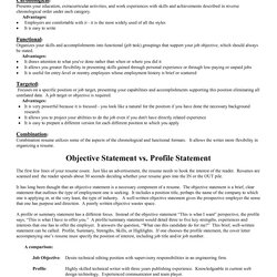 What Is Good Objective To Have On Resume Statement Statements