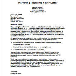 Wonderful Free Internship Cover Letters Samples In Ms Word Letter Marketing Sample Templates
