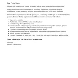 Sterling Marketing Internship Cover Letter Velvet Jobs Template