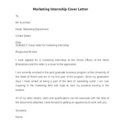Marvelous Marketing Internship Cover Letter Sample Templates