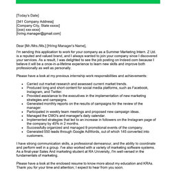 Marketing Intern Cover Letter Examples Sample